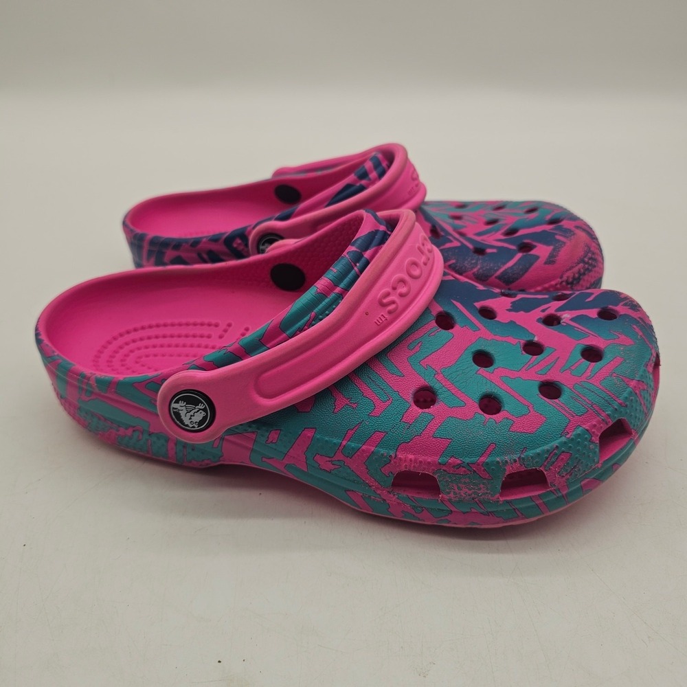 Crocs size 7 Alpargatas pink and teal croc EUC  Rare possibly international - Picture 3 of 5